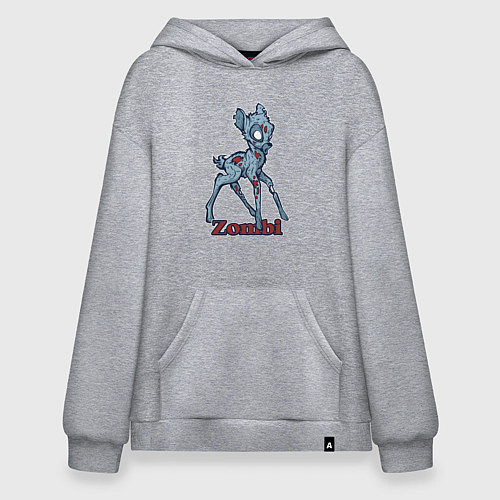 Худи оверсайз Оленёнок зомби / Меланж – фото 1