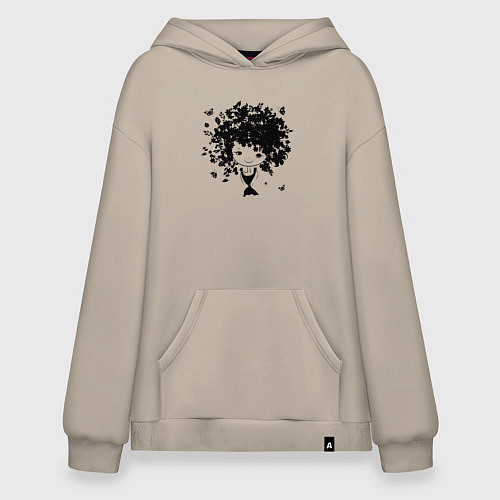 Худи оверсайз Милая весенняя девчонка / Миндальный – фото 1