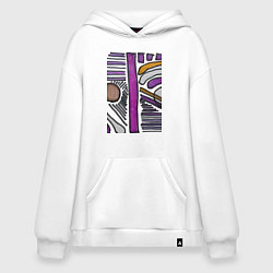 Толстовка-худи оверсайз Фиолетовая композиция, цвет: белый