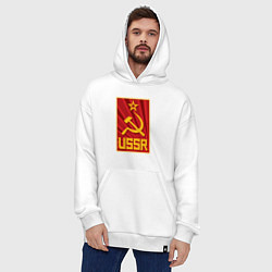 Толстовка-худи оверсайз USSR style, цвет: белый — фото 2