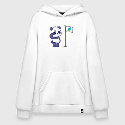 Толстовка-худи оверсайз Флаг панды, цвет: белый