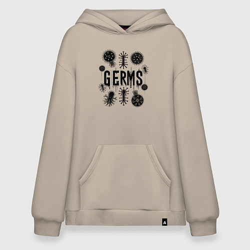 Худи оверсайз Микробы вирусы и бактерии / Миндальный – фото 1