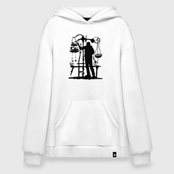 Толстовка-худи оверсайз Весы нутрициолога, цвет: белый