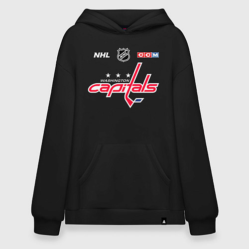 Худи оверсайз Вашингтон Кэпиталз - НХЛ команда / Черный – фото 1