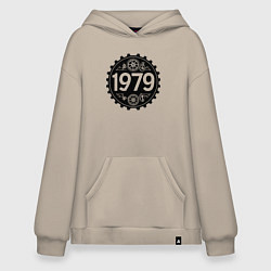 Толстовка-худи оверсайз Механический символ 1979 года, цвет: миндальный