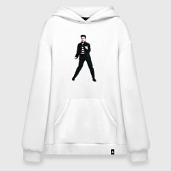 Толстовка-худи оверсайз Танцующий Элвис Пресли, цвет: белый