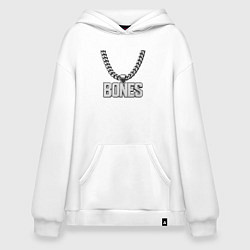 Толстовка-худи оверсайз Цепь Bones, цвет: белый