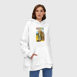 Толстовка-худи оверсайз Nirvana мультяшный стиль, цвет: белый — фото 2