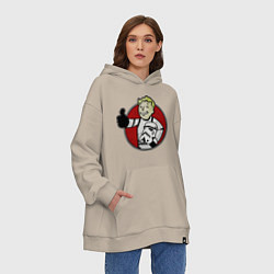 Толстовка-худи оверсайз Vault storm trooper, цвет: миндальный — фото 2