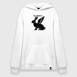 Толстовка-худи оверсайз Кролик с крыльями, цвет: белый