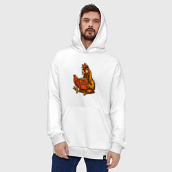 Толстовка-худи оверсайз Как не быть курицей, цвет: белый — фото 2