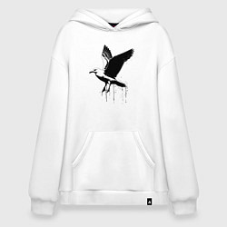 Толстовка-худи оверсайз Летящая Чайка, цвет: белый