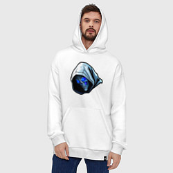 Толстовка-худи оверсайз Sci-fi reaper, цвет: белый — фото 2