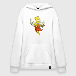 Толстовка-худи оверсайз Bart Simpson Cupid, цвет: белый