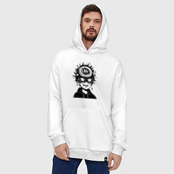 Толстовка-худи оверсайз Аниме биткоин, цвет: белый — фото 2
