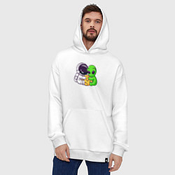 Толстовка-худи оверсайз Наша луна, цвет: белый — фото 2