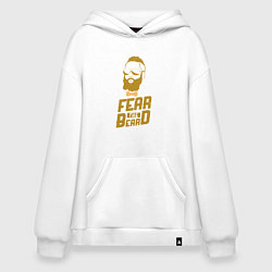 Толстовка-худи оверсайз Harden - fear the beard, цвет: белый