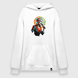 Худи оверсайз Певица рок вампир с микрофоном