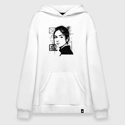 Толстовка-худи оверсайз Саша Грей в стиле арт, цвет: белый