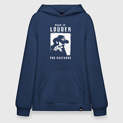 Толстовка-худи оверсайз Лемми - сделайте громче ублюдки, цвет: тёмно-синий