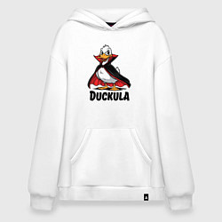 Толстовка-худи оверсайз Утка - вампир, цвет: белый