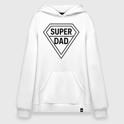 Толстовка-худи оверсайз Superdad, цвет: белый
