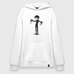 Толстовка-худи оверсайз Эдвард руки-ножницы, цвет: белый