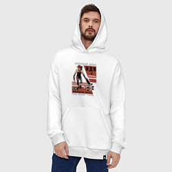 Толстовка-худи оверсайз Иди и трень, цвет: белый — фото 2