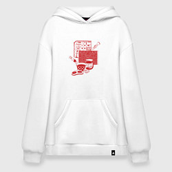 Толстовка-худи оверсайз В гостях у бабушки, цвет: белый