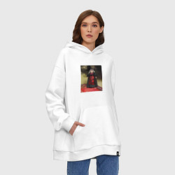 Толстовка-худи оверсайз Грузинская женщина, цвет: белый — фото 2