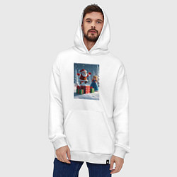 Толстовка-худи оверсайз Дед Морозио и Принцесса Снегурочка: c подарками в, цвет: белый — фото 2