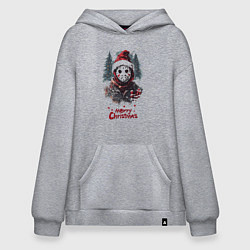 Толстовка-худи оверсайз Новогодний Джейсон, цвет: меланж