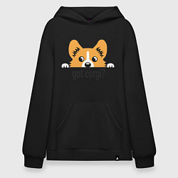 Толстовка-худи оверсайз Got Corgi, цвет: черный