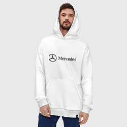 Толстовка-худи оверсайз Mercedes Logo, цвет: белый — фото 2