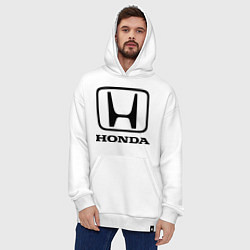 Толстовка-худи оверсайз Honda logo, цвет: белый — фото 2
