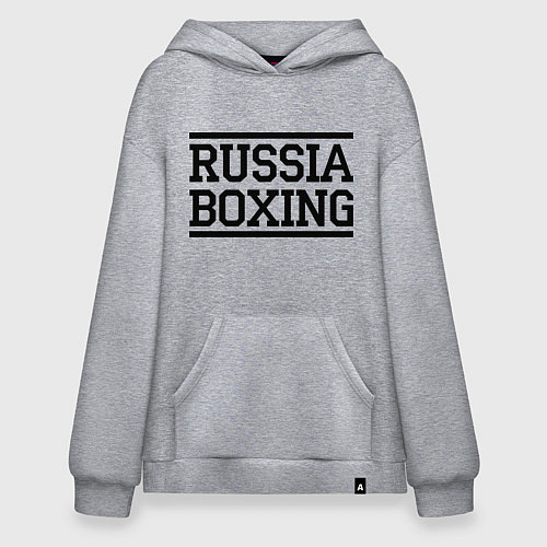 Худи оверсайз Russia boxing / Меланж – фото 1