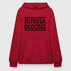 Толстовка-худи оверсайз Russia boxing, цвет: красный