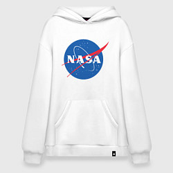 Толстовка-худи оверсайз NASA: Logo, цвет: белый
