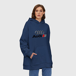 Толстовка-худи оверсайз Audi, цвет: тёмно-синий — фото 2
