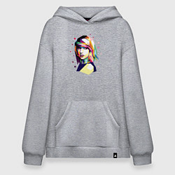 Толстовка-худи оверсайз Taylor Swift Art, цвет: меланж