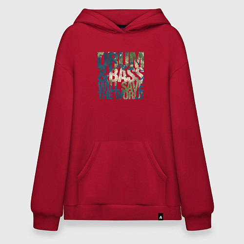Худи оверсайз Drum & Bass: The World / Красный – фото 1