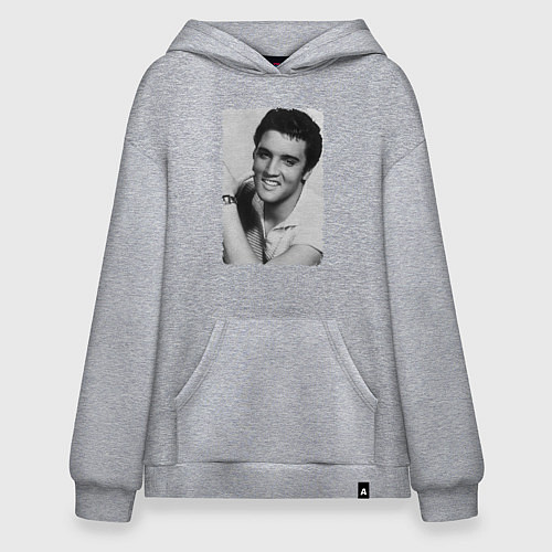 Худи оверсайз Улыбка Элвиса / Меланж – фото 1
