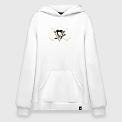 Толстовка-худи оверсайз Pittsburgh Penguins: Est.1967, цвет: белый