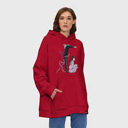 Толстовка-худи оверсайз Бездомный бог, цвет: красный — фото 2