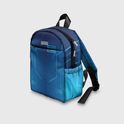 Детский рюкзак PUBG: Blue Hexagons, цвет: 3D-принт — фото 2