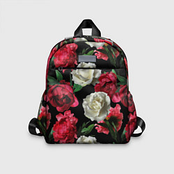 Детский рюкзак Красные и белые розы, цвет: 3D-принт