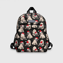 Детский рюкзак Новогодние мопсы, цвет: 3D-принт