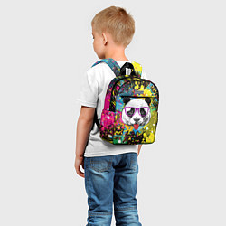 Детский рюкзак Панда хипстер в брызгах краски, цвет: 3D-принт — фото 2
