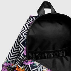 Детский рюкзак Тропически цветы с орнаментом, цвет: 3D-принт — фото 2