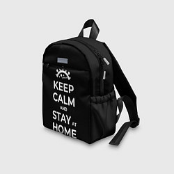 Детский рюкзак Keep calm and stay at home, цвет: 3D-принт — фото 2
